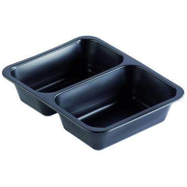 Bakke 2-rum 227x178x50 mm Caterline 645/540 ml PP Sort,216 stk/krt