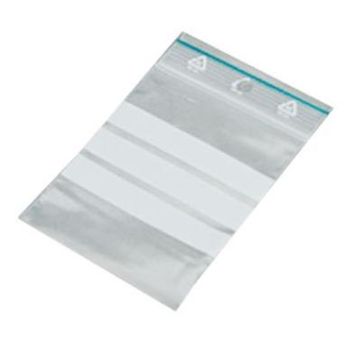 Lynlåspose 60x80 mm 50 my med Skrivefelt LDPE,10 ps x 100 stk/pk