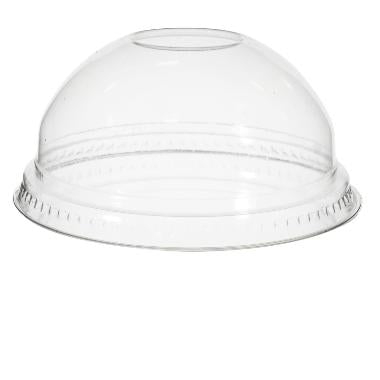 Plastlåg Verive Kuppel Ø95xH41mm Uden Hul Til Sugerør RPET Klar,50 stk/ps