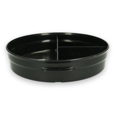 Skål Verive 3-Rum Flergangs Ø21xH4.8cm 1030ml PP med Låg Transparent Sort,32 stk/krt