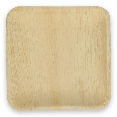 Tallerken Verive palmeblad firkantet L18xB18xH3cm natur,4 ps x 25 stk/krt