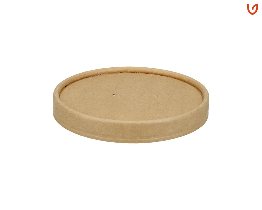 Låg Verive Rund Ø18.5xH1.5cm Pap/PLA FSC Brun,50 stk/ps