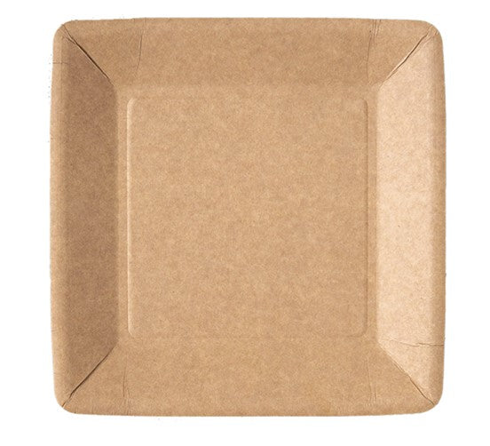 Paptallerken Verive L18xB18cm Pap Kraf uncoated Brun,14 pk x 50 stk/krt