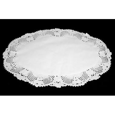 Kagepapir 23x31 cm oval udstanset hvid,500 stk/pk