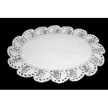 Kagepapir 27x36 cm oval udstanset hvid,500 stk/pk