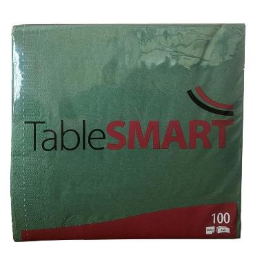 Middagsserviet, 1/4 Fold, 3-lags, 40x40, Mørkegrøn, Tablesmart ( 100 stk )