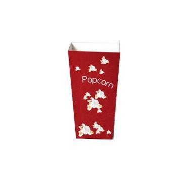 Popcornbæger 0.7 ltr 25 oz 155 mm Rød med hvide popcorn,50 stk/ps