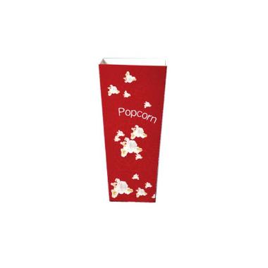 Popcornbæger 1.0 ltr 35 oz 195 mm Rød med hvide popcorn,50 stk/ps