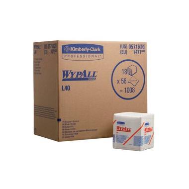 Aftørringsklud Wypall L40 1-lag 330x32 mm Hvid,18 pk x 56 stk/krt