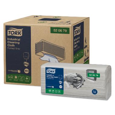Aftørringsklud Tork Industri W4 1-lag 415x355mm Toppak Grå,4 pk x 120 stk/krt