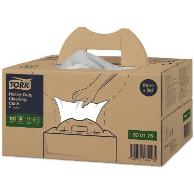 Aftørringsklud Tork Kraftig W7 1-lag 615x355mm Hvid,120 stk/krt