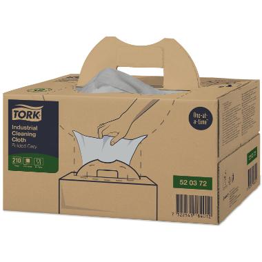 Aftørringsklud Tork Industri W7 1-lag 415x355mm Grå,210 stk/krt