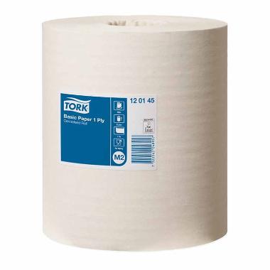 Håndklæderulle Tork Basic Midi M2 Ø19xB21.5cmxL300m Uperforeret U/Hylse Mix Hvid,6 rl/krt