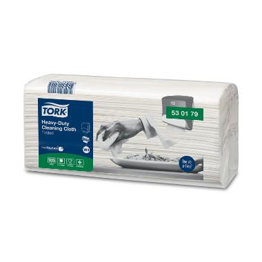 Aftørringsklud Tork Kraftig W4 1-lag L41.5xB35.5cm Hvid,4 pk x 105 stk/krt