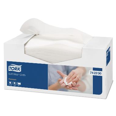 Vaskeklud Tork Premium Soft 300x320mm 1-lag Hvid,8 pk x 135 stk/krt