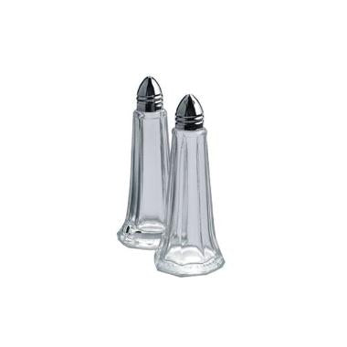 Saltstrøer 11 cm 6 huller Glas/Krom,stk