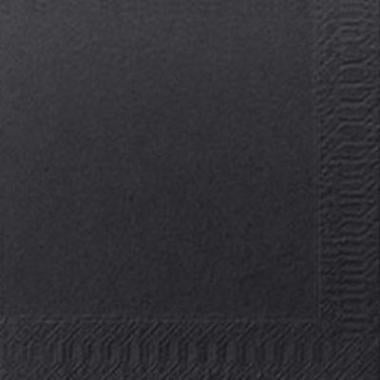 Kaffeserviet, 1/4 Fold, 3-lags, 24x24, Duni, Sort, ( 250 stk )