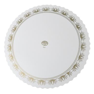 Kagepap Ø315 mm Lakeret med Guldtryk,500 stk/krt