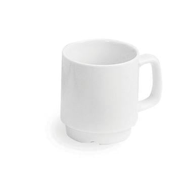 Krus med hank og løberiller Herkules 26 cl Ø7.4x8.5 cm Porcelæn Hvid,6 stk/pk