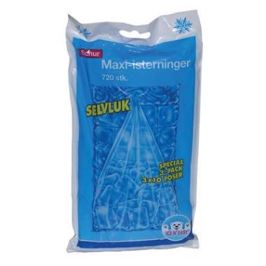Isterningepose Schur Maxi selvlukkende 375ml L180xB340mm LDPE klar 30 poser,30 stk/pk