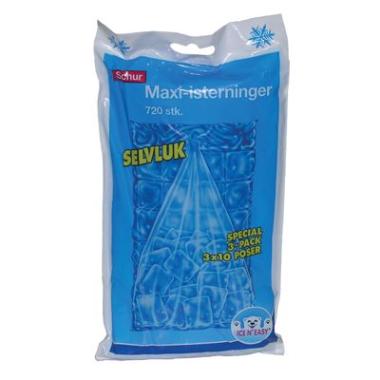 Isterningepose Schur Maxi selvlukkende 375ml L180xB340mm LDPE klar 30 poser,30 stk/pk