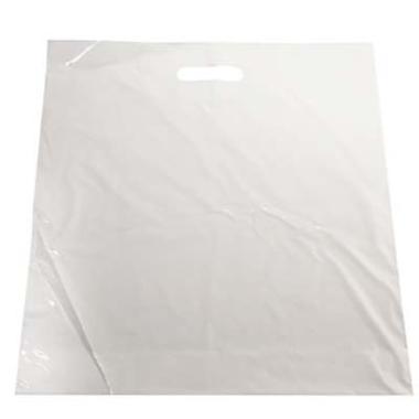 Bærepose 420x450/50 mm 40 my LDPE med 50% Genbrugsplast Hvid,500 stk/krt