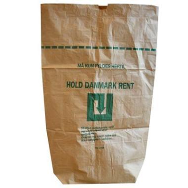 Papirsæk 125liter B700xL1100mm 2-lag Hold Danmark Rent Brun,50 stk/krt