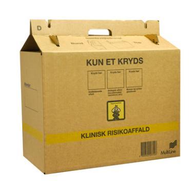 Papkasse til risikoaffald 500x248x320 mm,10 stk/krt