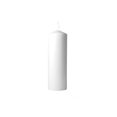 Bloklys Ø96x300 mm Brændetid 230 timer Hvid,6 stk/krt