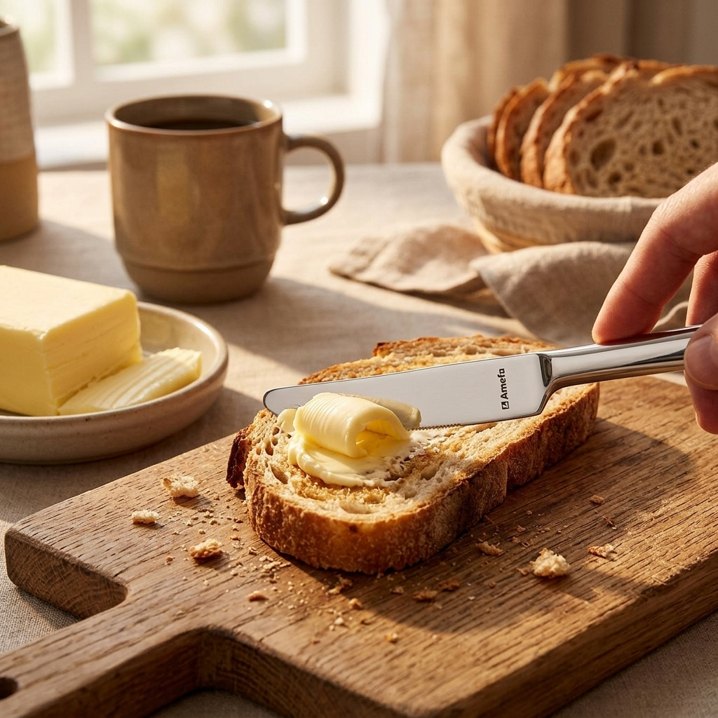 Smørkniv Moderno 16,5 cm i rustfrit stål, bruges til at påsmøre brød med smør og marmelade