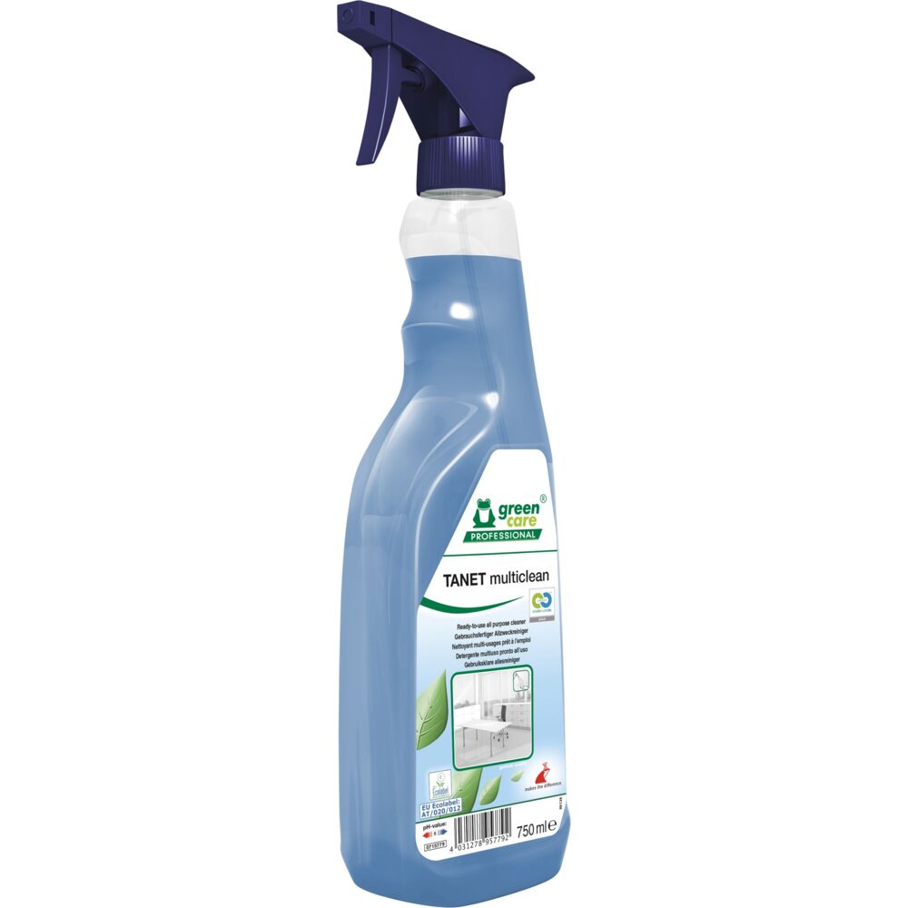 Universalrengøring, Green Care Professional TANET Multiclean, 750 ml, klar-til-brug, med farve og parfume (10 flasker)