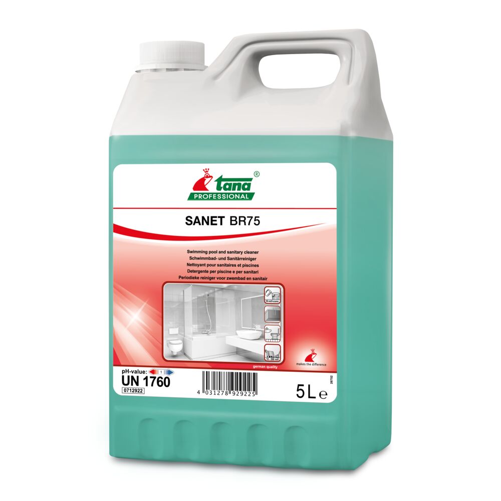 Kalkfjerner, Tana Professional SANET BR 75, 5 l, med farve og parfume ( 2 dunke)
