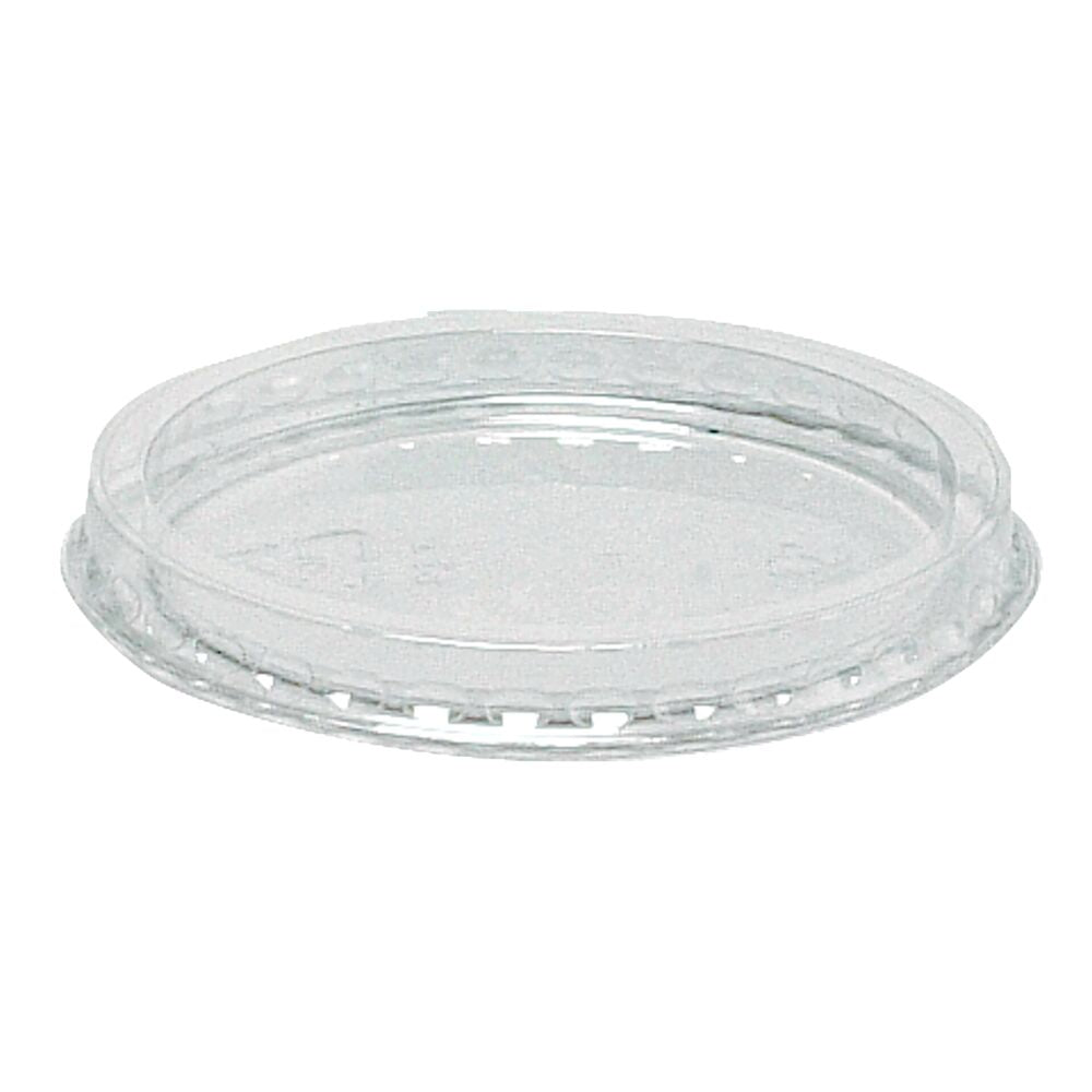 Låg, ABENA Cater-Line, Ø7,5cm, klar, PET/RPET, 80 % RPET + 20 % PET, fladt uden kryds