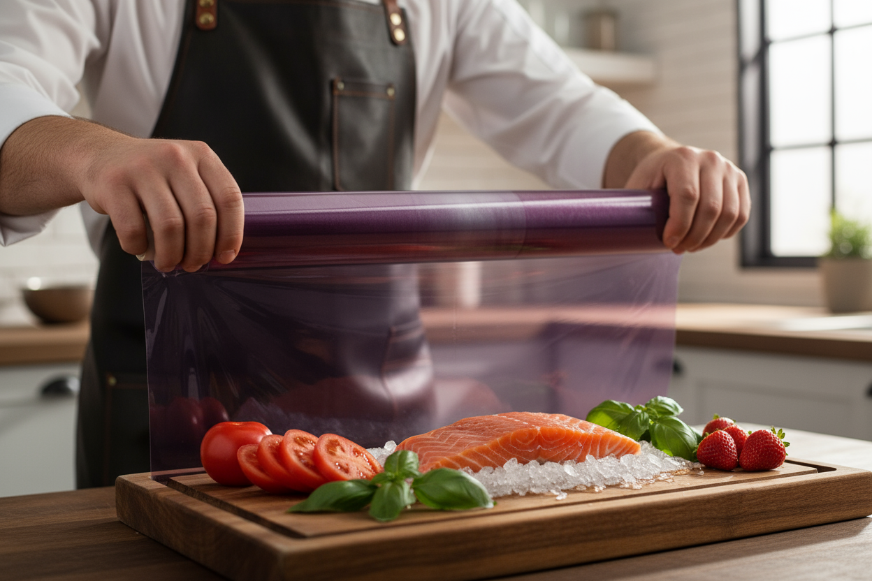 Madfilm, 45cm x 300m, 8my, standard, Rosa (1 rulle)