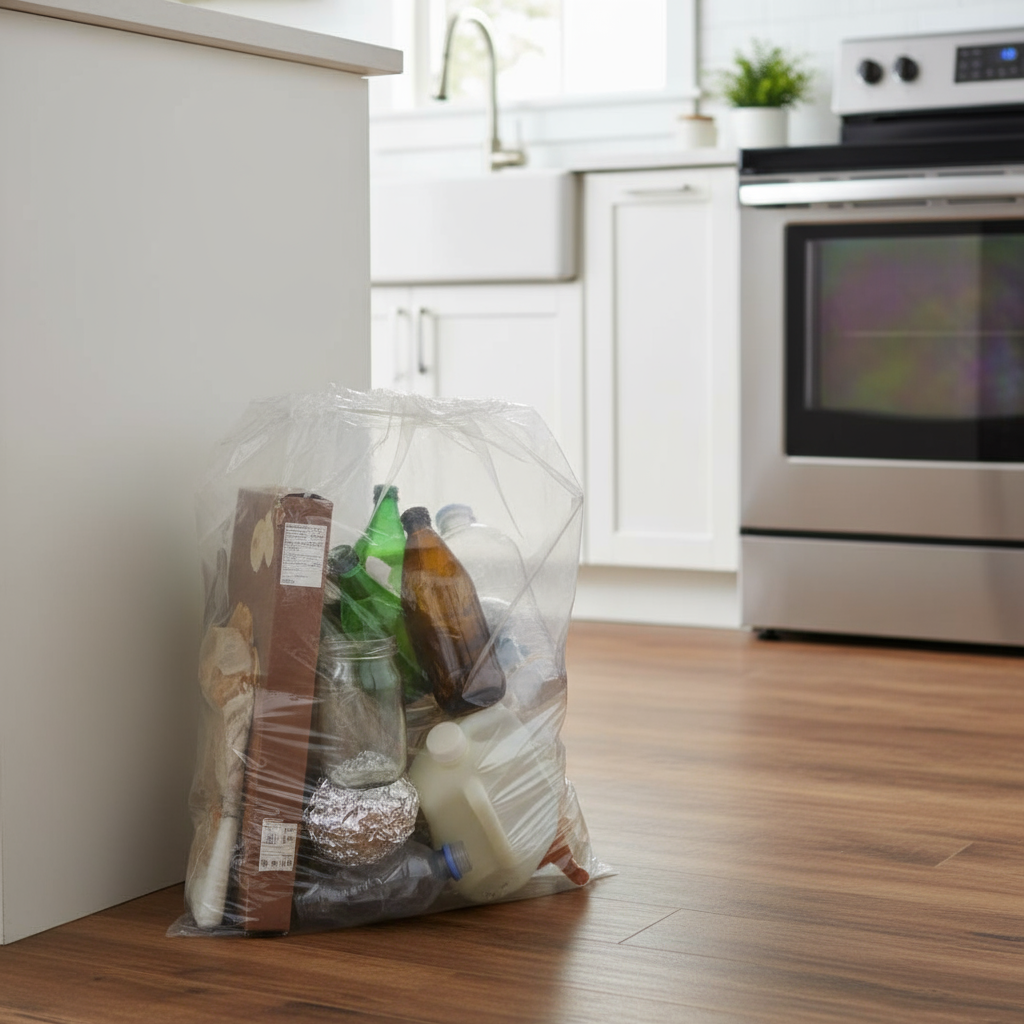 Affaldssække B700xL1100mm, Klar 100-liters – 45my (20 ruller)