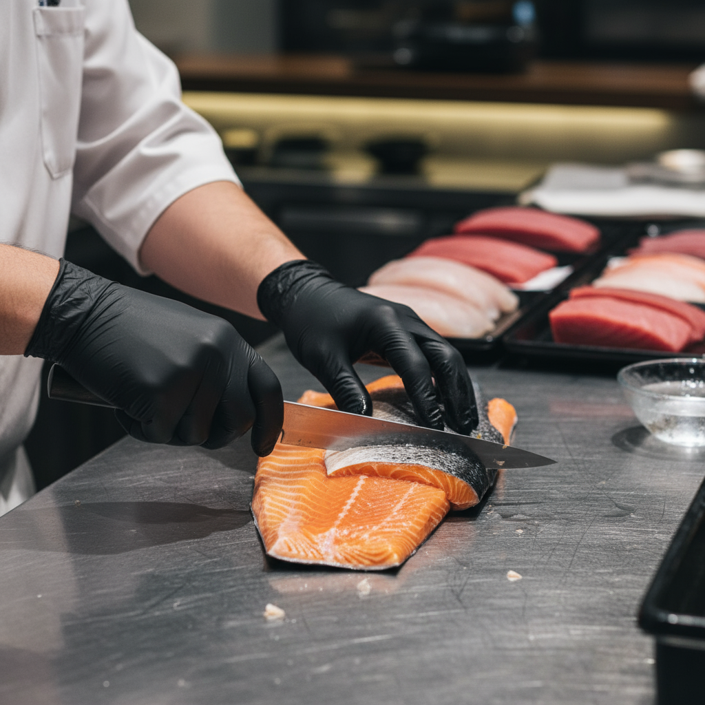 Engangshandske, XL, Sort, nitril, pudderfri (100stk) Primesource