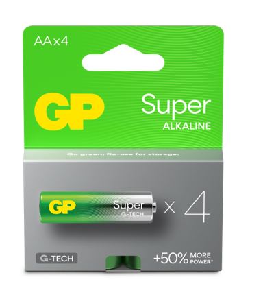Batteri GP Super Alkaline AA 4-pak,4 stk/pk