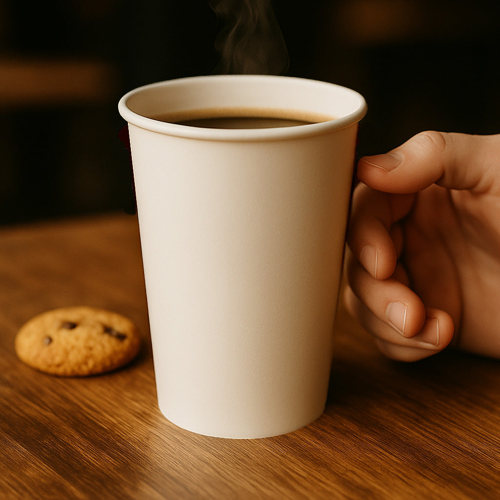 Kaffebæger 30 cl - Hvid - Single Wall (50 stk)