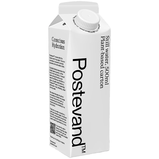 Drikkevand Postevand 0,5L i papflaske med skruelåg, hvid (uden pant, 24 stk)