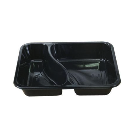 Bakke 2 rum 2227-2F CPET sort 227x178x43 mm,360 stk/krt