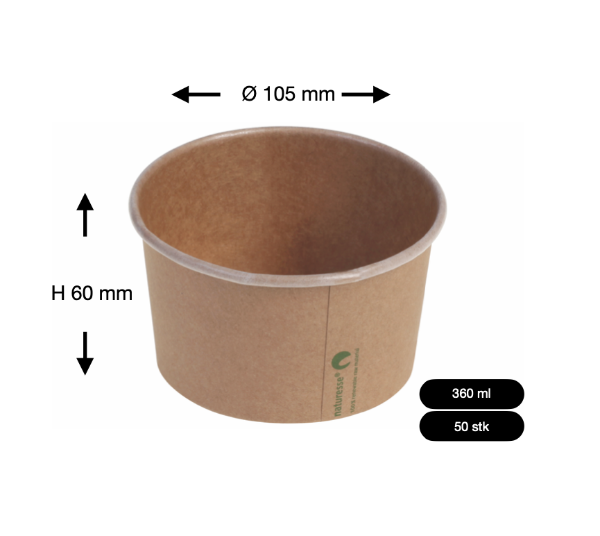 Isbæger 360 ml Ø105x60mm pap Brun ( 50stk )