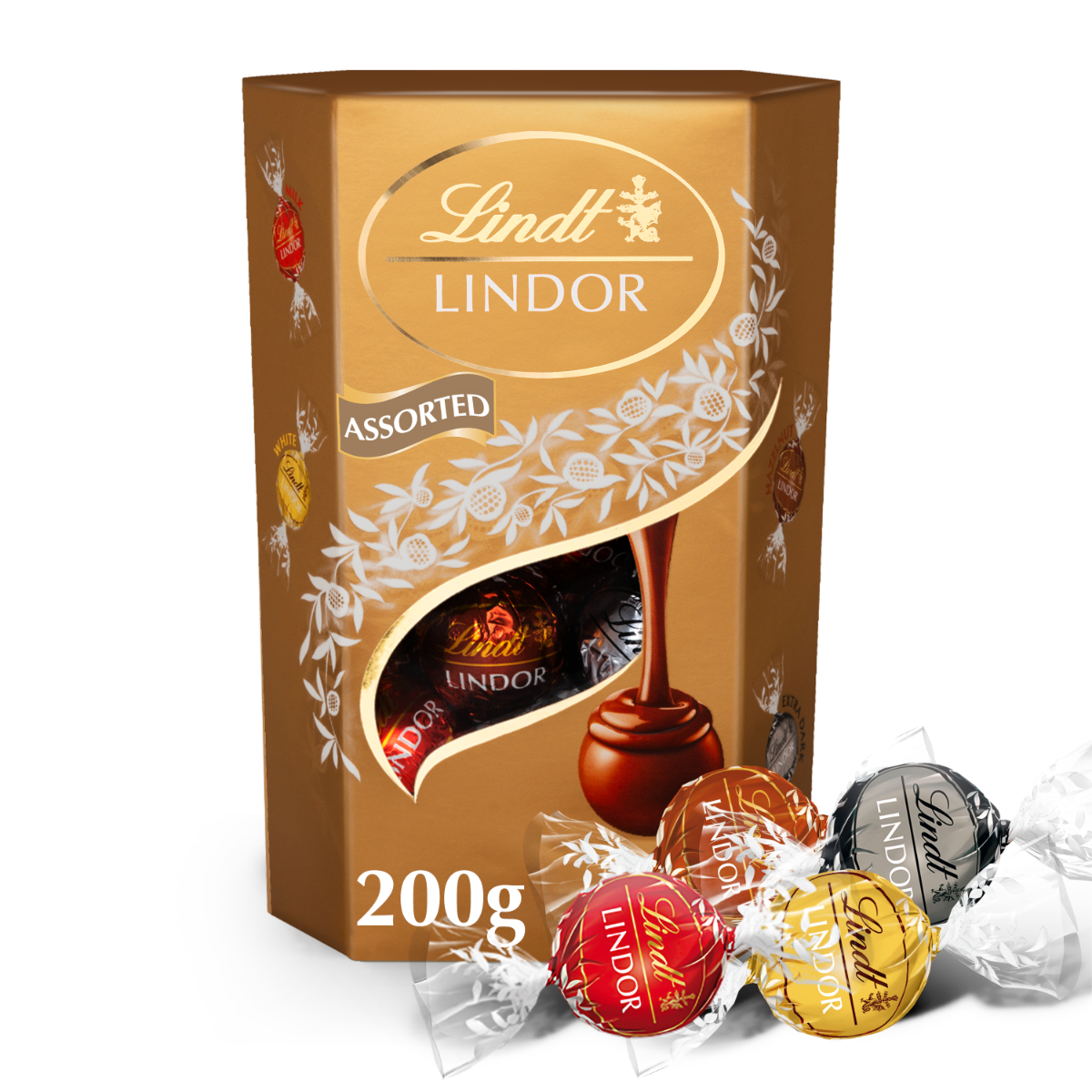 Lindt LINDOR Assorted Cornet 200 g – Blandede delikatesser fra Lindt
