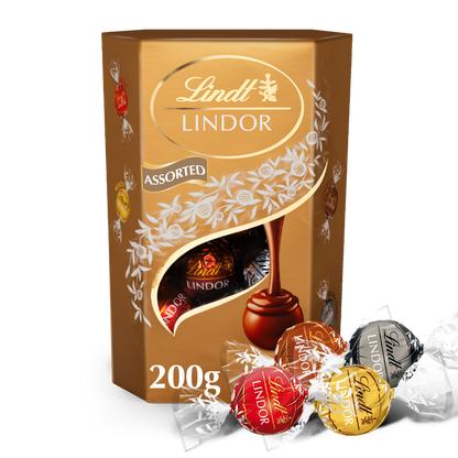 Lindt LINDOR Assorted Cornet 200 g – Blandede delikatesser fra Lindt