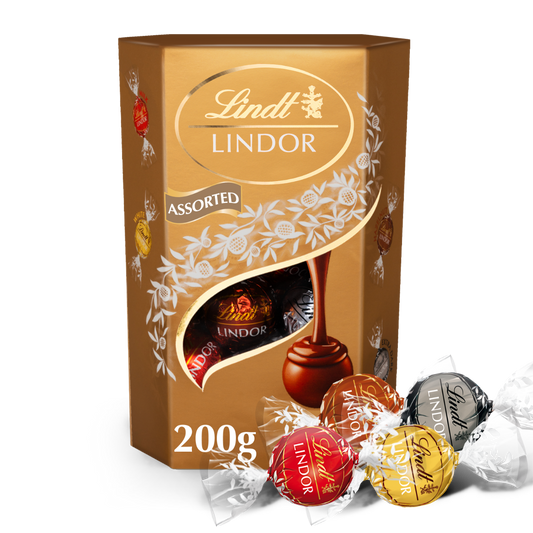Lindt LINDOR Assorted Cornet 200 g – Blandede delikatesser fra Lindt