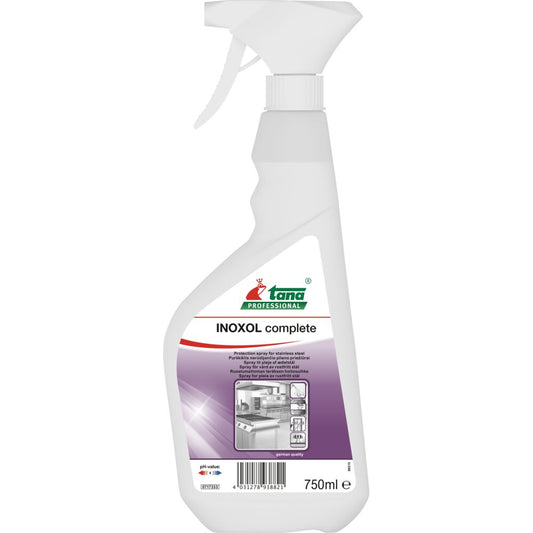 Stålpleje, Tana Professional INOXOL Complete, 750 ml, klar-til-brug, oliebaseret, uden farve og parfume