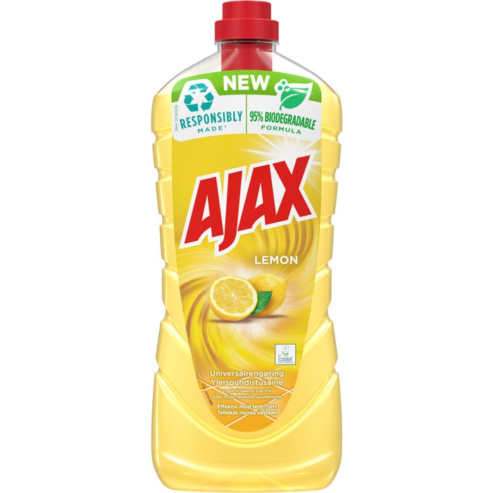Universalrengøring, Ajax Lemon, 1,25 l, lemon, med farve og parfume