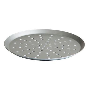 Pizzapan Ø29x1.3 cm med Kant Perforeret Aluminium,stk