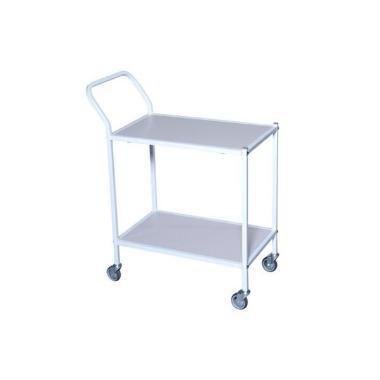 Serveringsvogn 75x39x71 cm med Håndtag Lille 2 hylder Pulverlakeret stål,stk