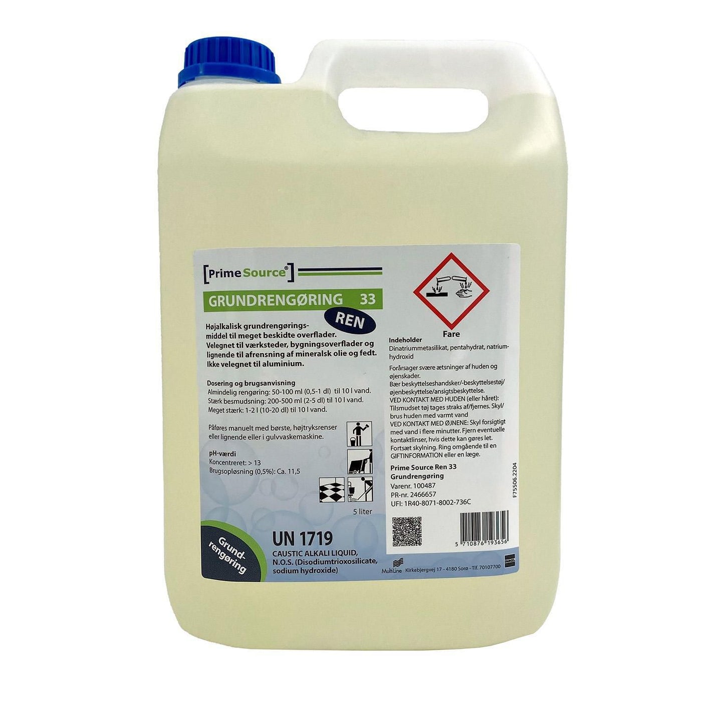 Grundrengøring Ovfl Prime Source Ren 33 5ltr u Parfume Manuel/Anlæg/Maskine,5 ltr/dnk