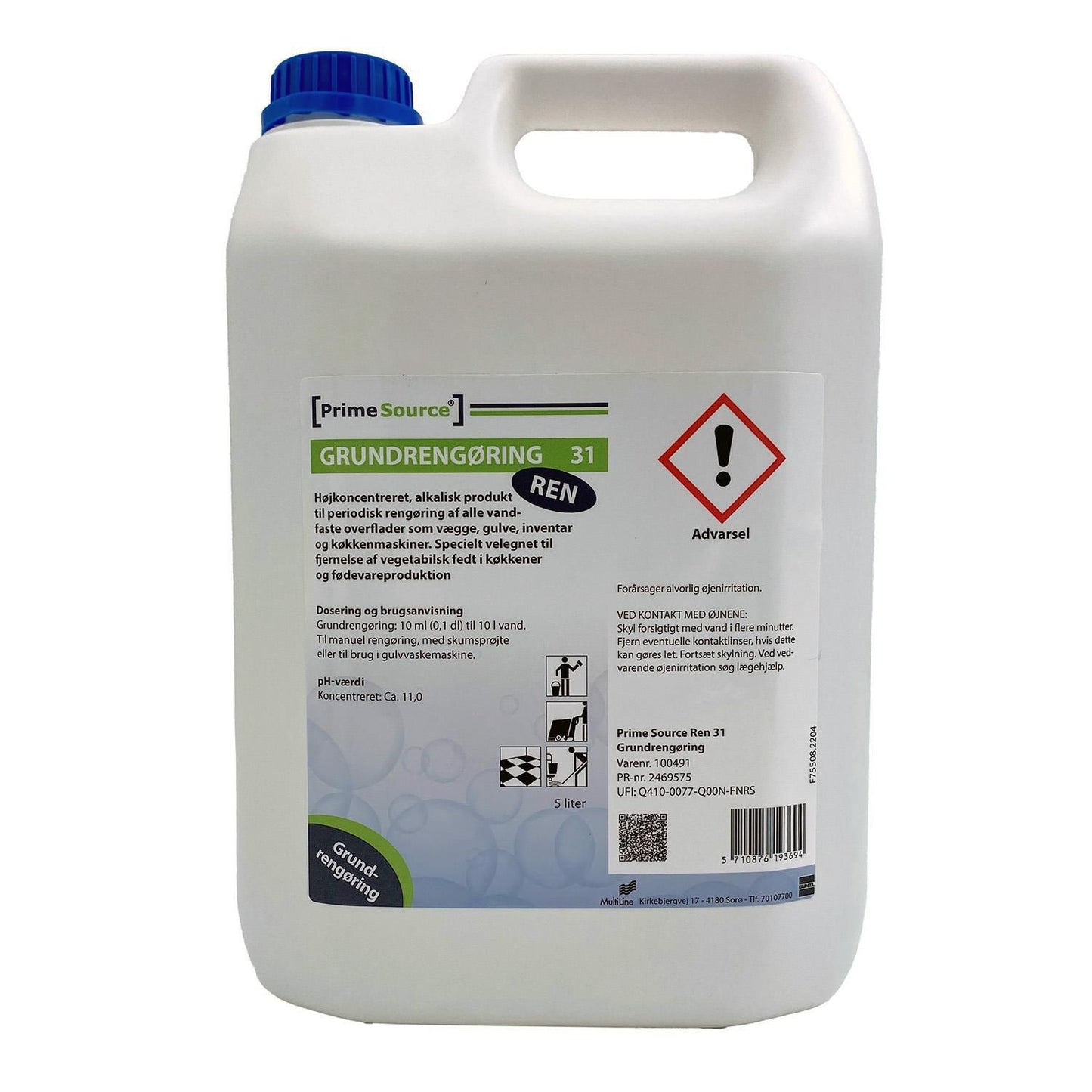 Grundrengøring Gulv/Ovfl/Inv Prime Source Ren 31 5ltr u Parfume Manuel/Skum/Mask,5 ltr/dnk